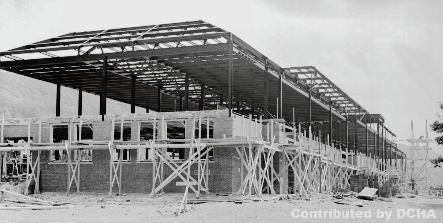 Construction of Delaware Academy in Delhi, 1939.
